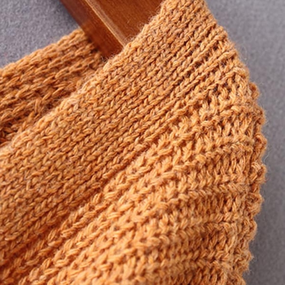 New! Back Twist Knot Oversized Sweater Brown - Picture 5 of 8